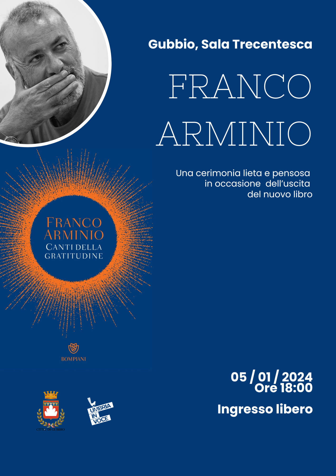 Franco Arminio a Gubbio con i suoi canti della gratitudine